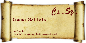 Csoma Szilvia névjegykártya